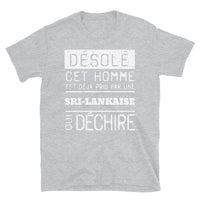 Thumbnail for T-shirt Sri Lanka bleu marine dos - Désolé ce mec est pris par une fille qui déchire