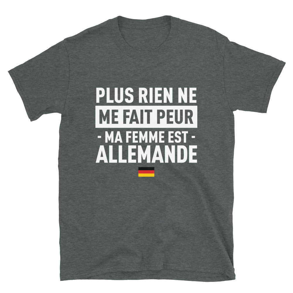 T-shirt Allemagne bleu marine - Ne cherchez plus, ma femme est là