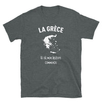 Thumbnail for T-shirt Grèce gris foncé chiné dos - Mon histoire commence avec fierté