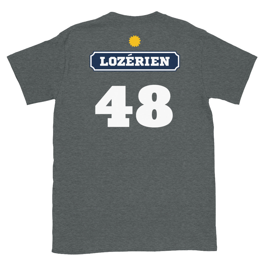 T-shirt Lozérien 48 Pastis gris sport - design humoristique sur le pastis