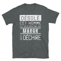 Thumbnail for T-shirt humour bleu marine - Désolé ce mec est pris par une fille
