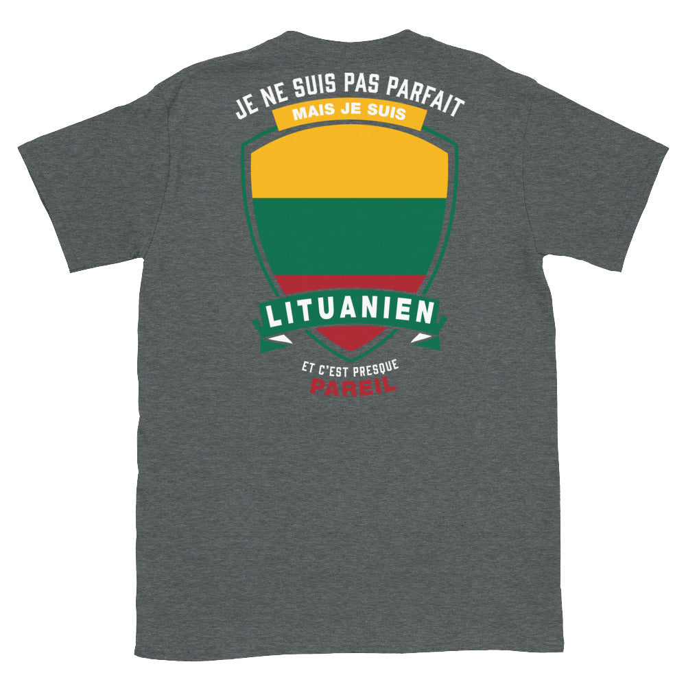 T-shirt Lituanien bleu marine - Je ne suis pas parfait mais