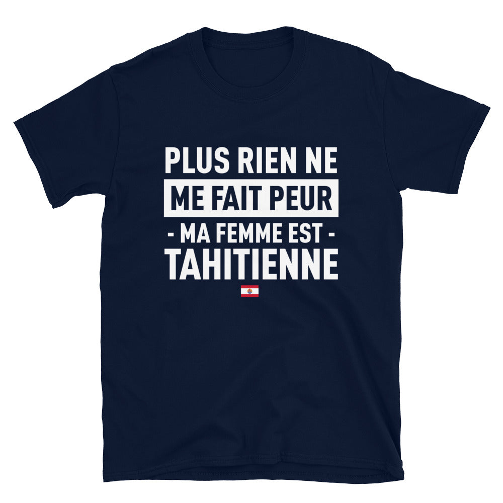 T-shirt Tahiti noir dos - Plus rien ne me fait peur ma femme est