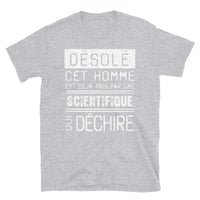 Thumbnail for T-shirt humour bleu marine dos - Désolé ce mec est pris par une fille qui déchire