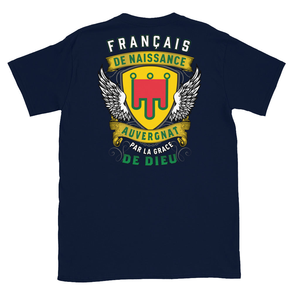 T-shirt Auvergne noir dos - Fierté locale et humour français