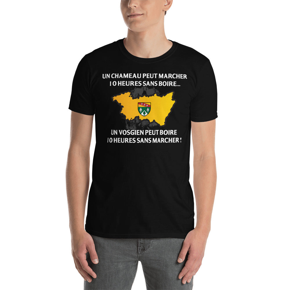 T-shirt Vosgien noir dos - 10h sans marcher avec humour