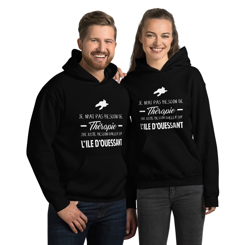 Thérapie Ouessant - Bretagne - Sweatshirt à capuche - Ici & Là - T-shirts & Souvenirs de chez toi