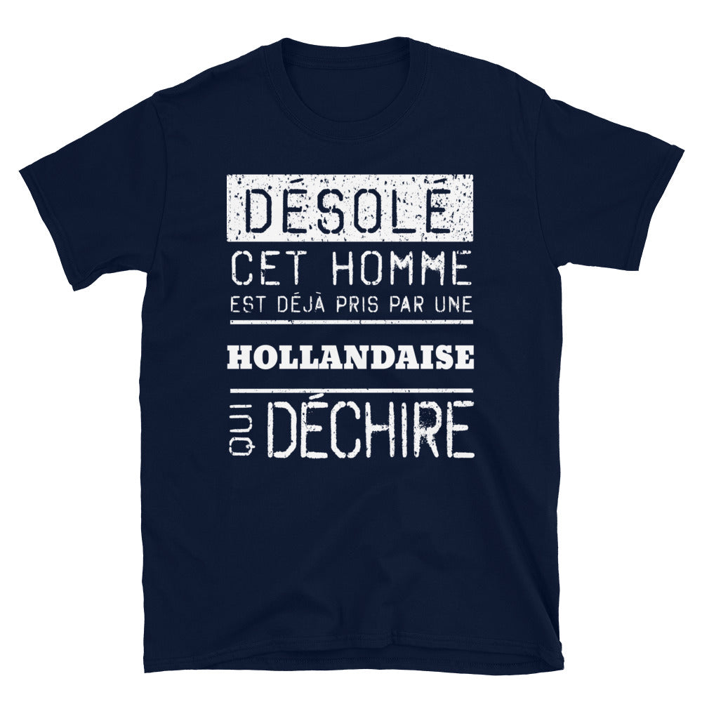 T-shirt Hollandais noir dos - Désolé ce mec est pris