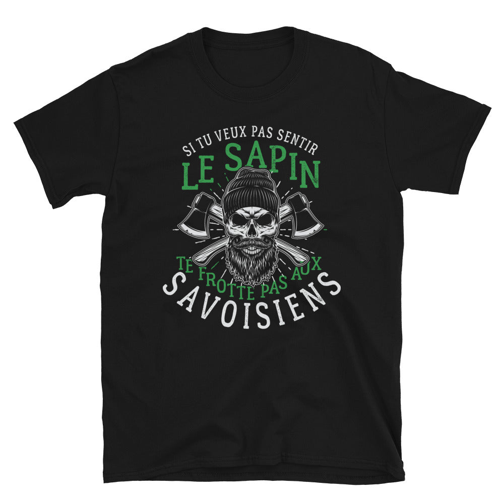 T-shirt Savoie noir - Te frotte pas aux Savoisiens