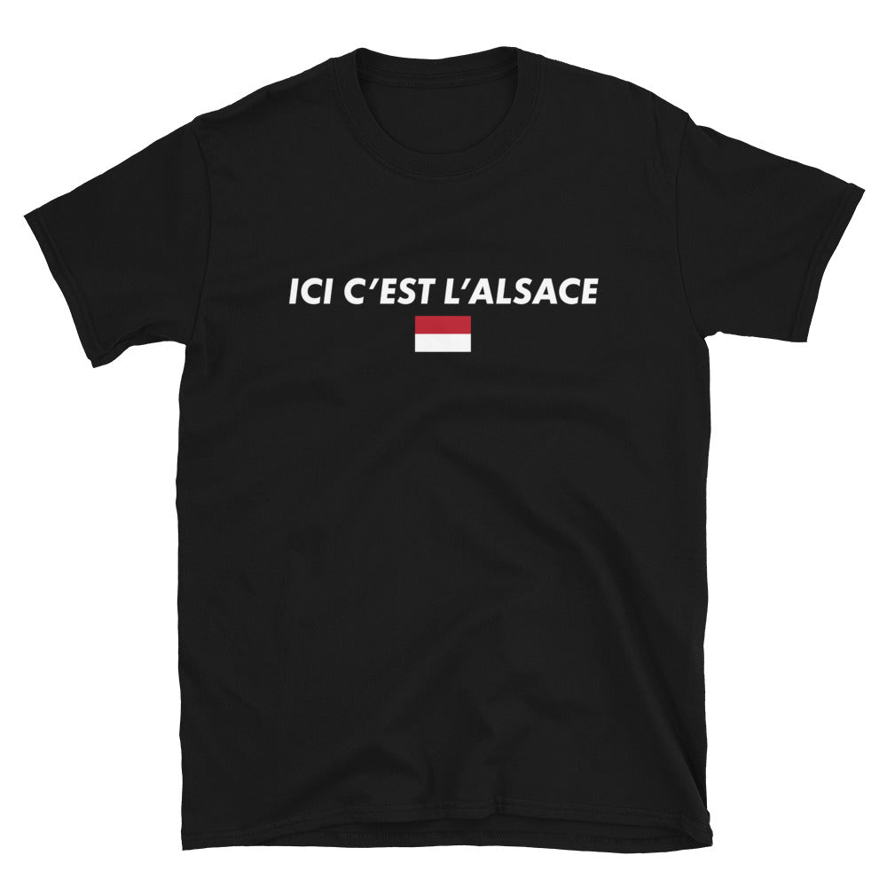 T-shirt Alsace noir - Rot un Wiss humoristique