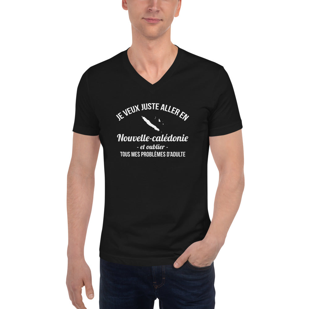 T-shirt Nouvelle Calédonie noir - Je veux juste aller en Nouvelle Calédonie
