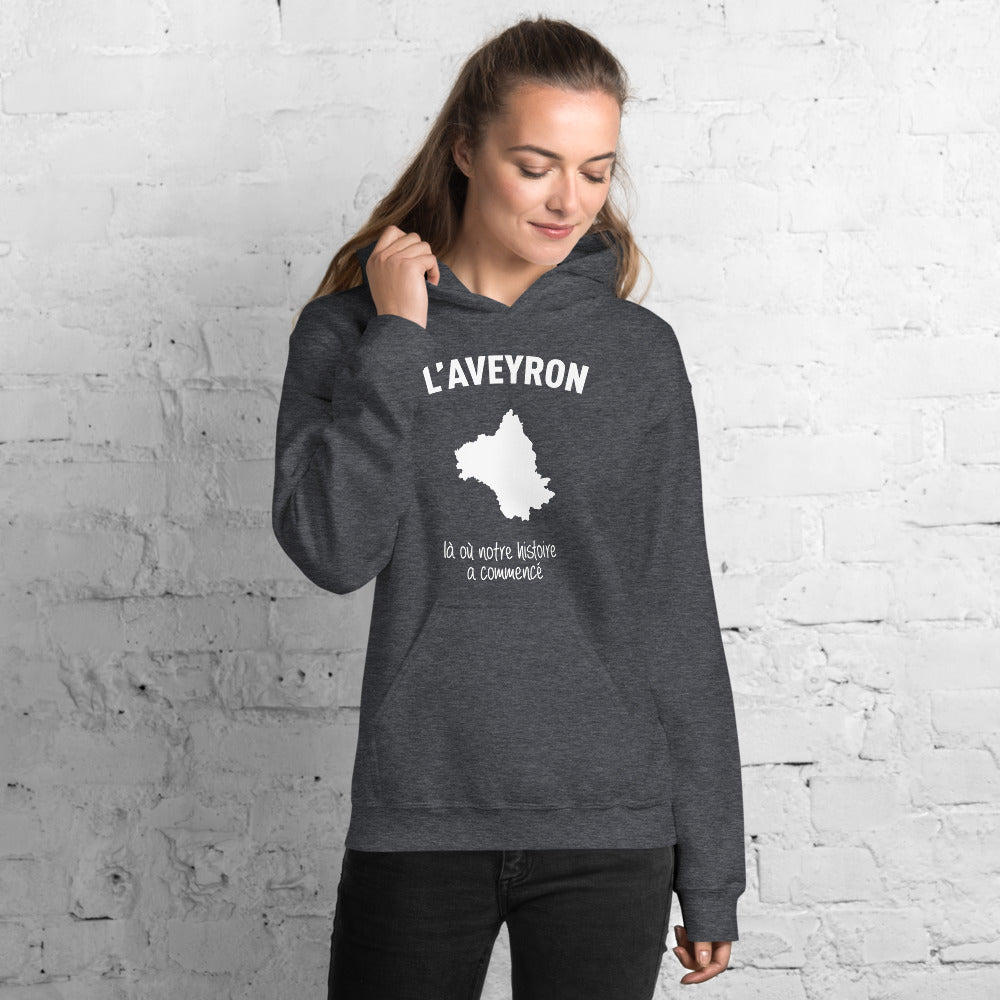 Sweatshirt Aveyron bleu marine - Là où notre histoire a commencé