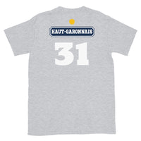 Thumbnail for T-shirt Haut-Garonnais gris foncé chiné - design Pastis 31 face