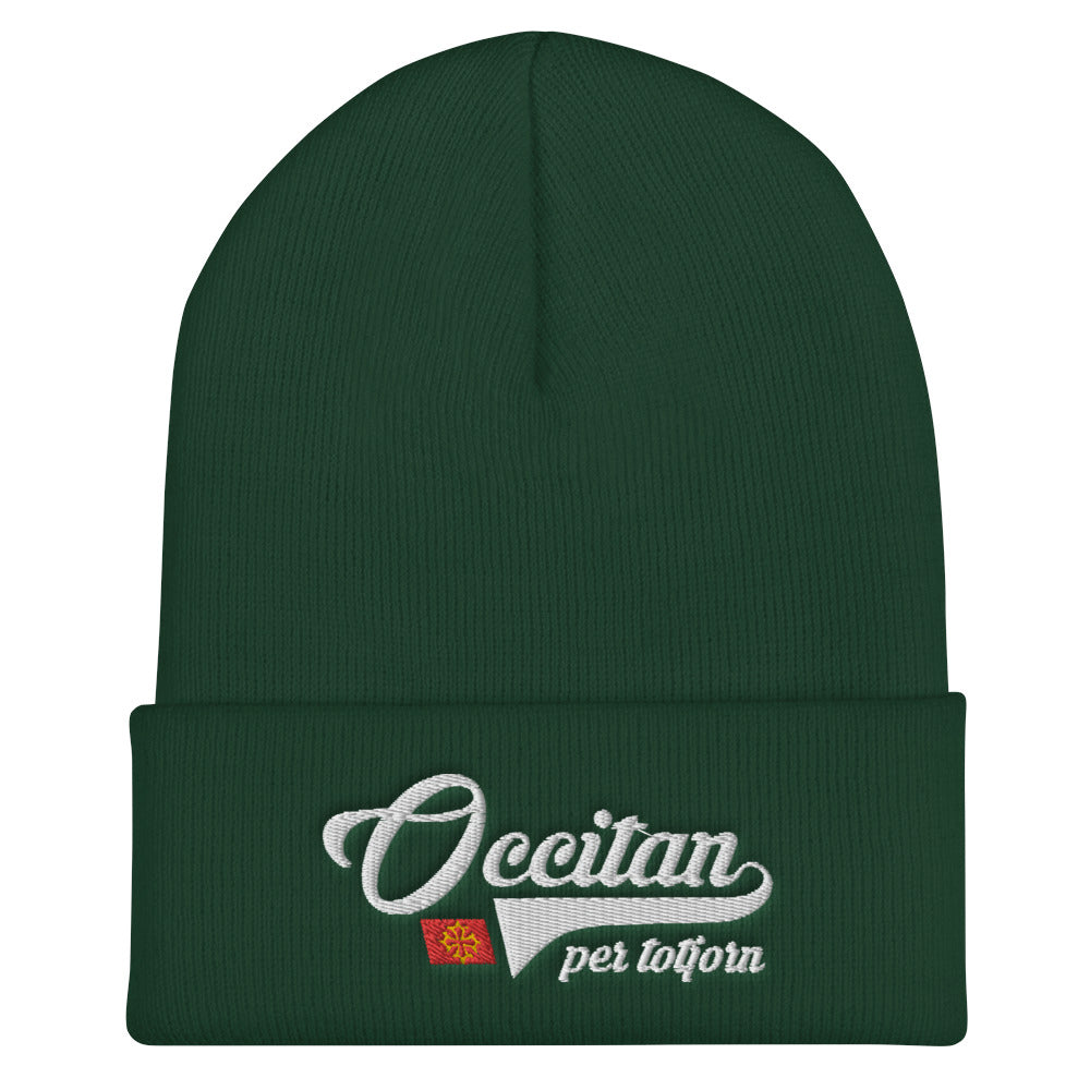 Bonnet Occitan noir dos - Occitan pour toujours brodé