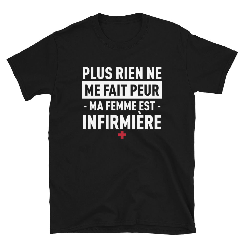 T-shirt Infirmière noir - Ma femme est infirmière
