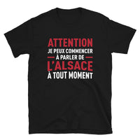 Thumbnail for T-shirt Alsace noir - Je peux parler de l'Alsace à tout moment
