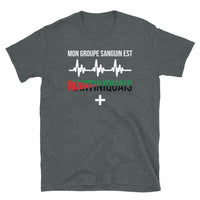 Thumbnail for T-shirt Martiniquais gris foncé chiné - Groupe sanguin humoristique