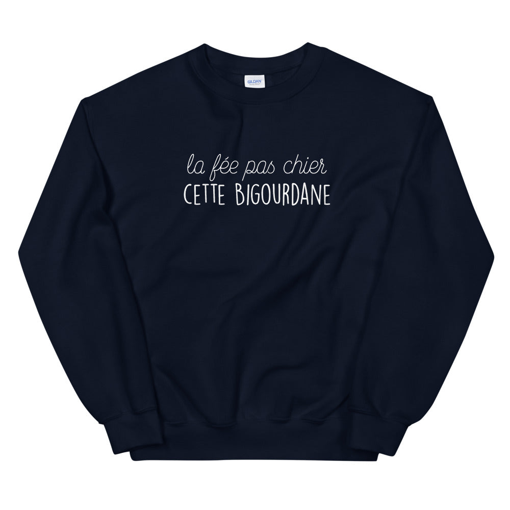 Sweatshirt Bigourdane gris sport dos - fée pas chier cette bigourdane