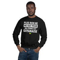 Thumbnail for Sweatshirt Guyanaise noir dos - Ma femme est Guyanaise