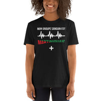 Thumbnail for T-shirt Martiniquais marine - Groupe sanguin humoristique
