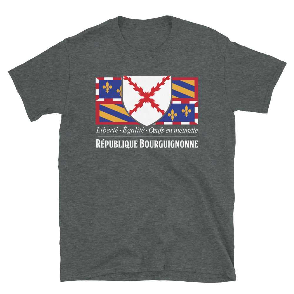 T-shirt Bourgogne gris foncé - Liberté Égalité Oeufs en meurette