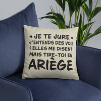 Thumbnail for Tire toi en Ariège - Coussin décoratif et humoristique sur l'Ariège - Ici & Là - T-shirts & Souvenirs de chez toi