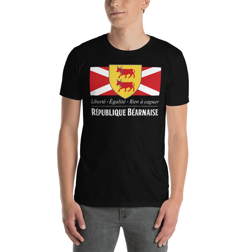 T-shirt Béarn noir dos - Drapeau de l'union gasconne