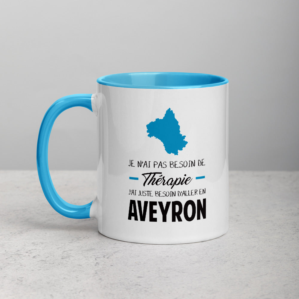 Thérapie Aveyron - Mug Couleur intérieure bleu - Ici & Là - T-shirts & Souvenirs de chez toi