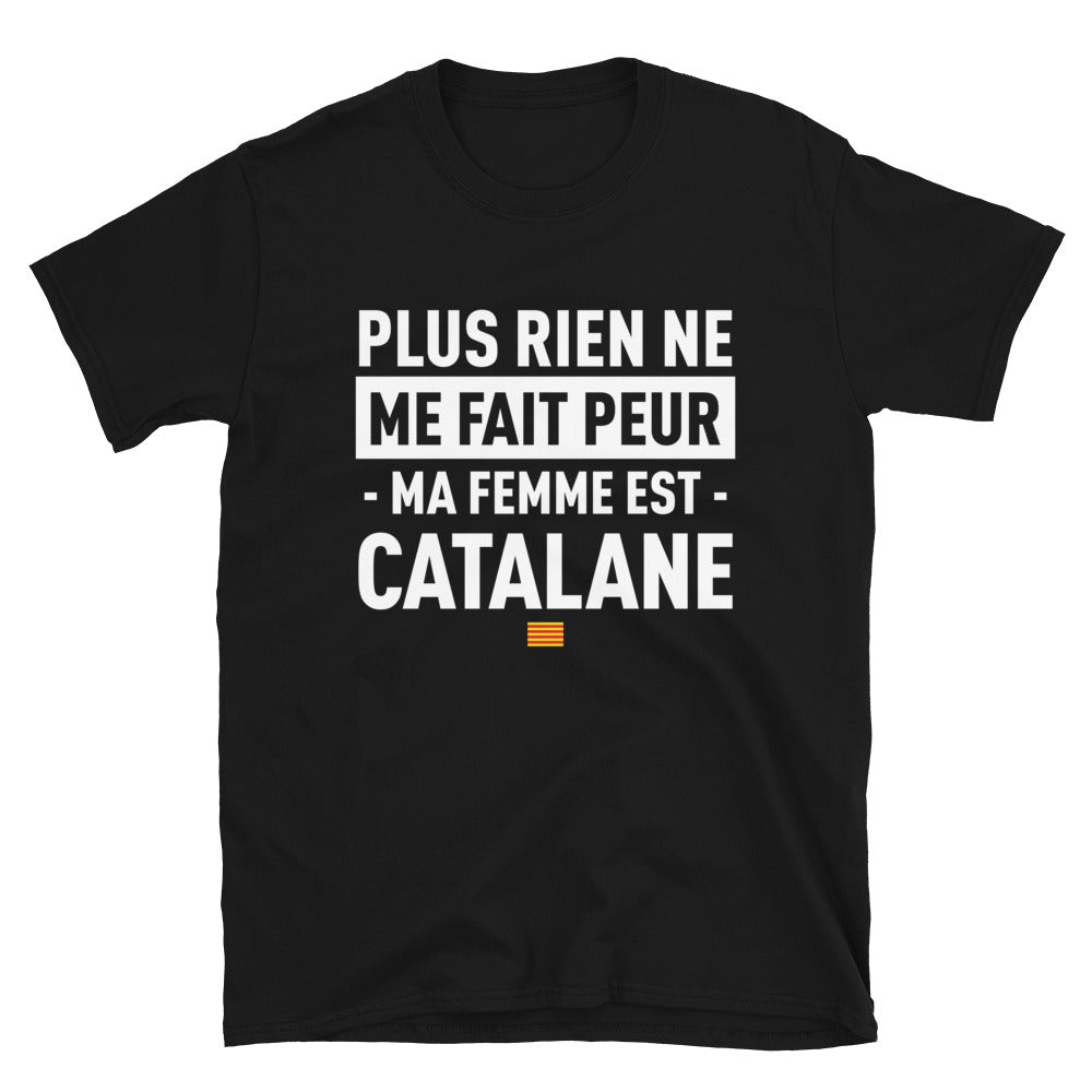 T-shirt humour Catalogne noir - Ma femme est catalane