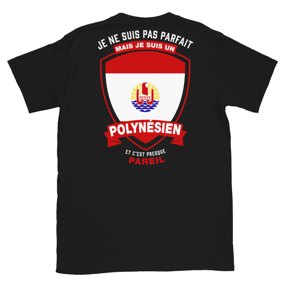 T-shirt Polynésien noir - Je ne suis pas parfait mais.