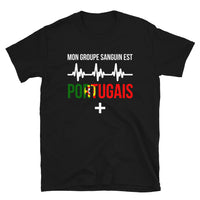 Thumbnail for T-shirt Portugal noir - Mon groupe sanguin : Portugais plus