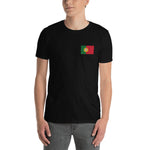 Je n'ai pas choisi d'être portugais, j'ai juste eu de la chance - T-shirt Unisexe à Manches Courtes imprimé deux recto verso - Ici & Là - T-shirts & Souvenirs de chez toi