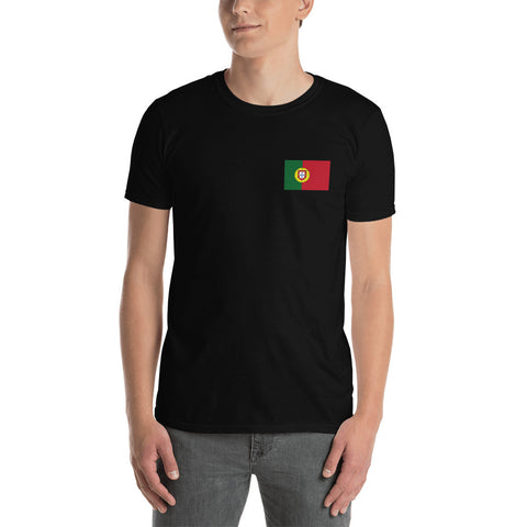 Je n'ai pas choisi d'être portugais, j'ai juste eu de la chance - T-shirt Unisexe à Manches Courtes imprimé deux recto verso - Ici & Là - T-shirts & Souvenirs de chez toi