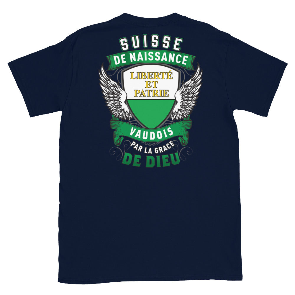 T-shirt Suisse bleu marine - texte humoristique sur les origines