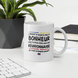Bonheur & réunionnaise - Mug Blanc brillant - Ici & Là - T-shirts & Souvenirs de chez toi