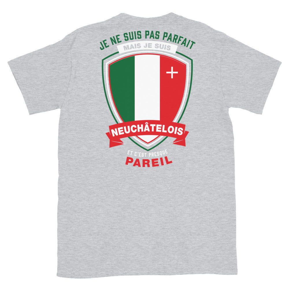T-shirt Neuchâtel gris sport - Je ne suis pas parfait mais.