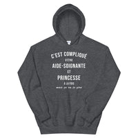 Thumbnail for Sweatshirt Aide-soignante bleu clair - design chic et douillet