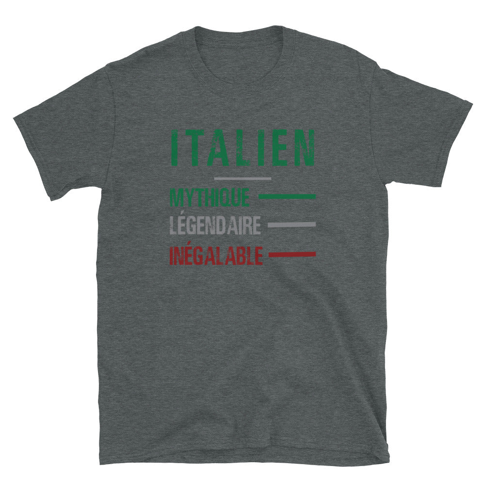 T-shirt Italie gris foncé chiné - Légendaire et inégalable