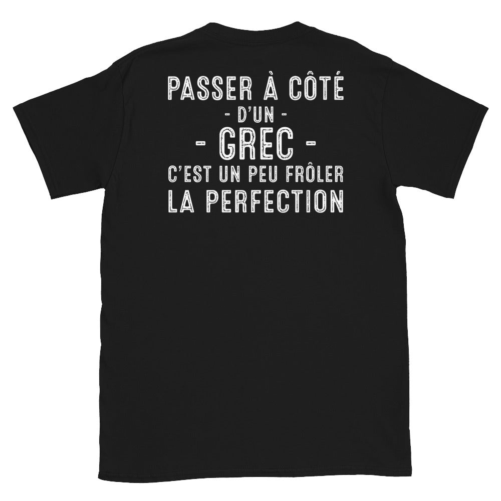 T-shirt Grèce noir - Frôler la perfection avec humour
