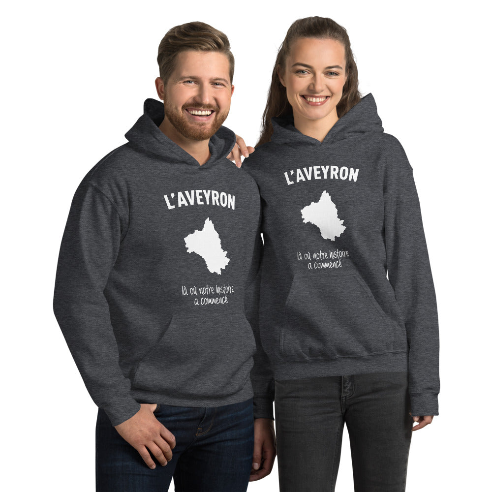 Sweatshirt Aveyron rouge - Là où notre histoire a commencé