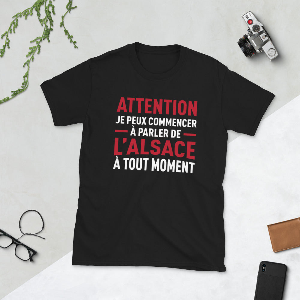 T-shirt Alsace bleu marine - Je peux parler de l'Alsace à tout moment