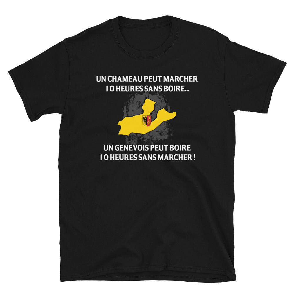 T-shirt Suisse noir - 10 heures sans marcher