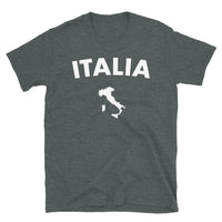 Thumbnail for T-shirt Italie gris foncé chiné dos - Carte humoristique de l'Italie