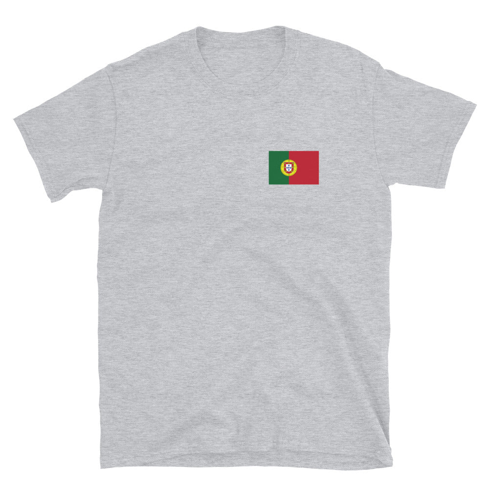 Je n'ai pas choisi d'être portugais, j'ai juste eu de la chance - T-shirt Unisexe à Manches Courtes imprimé deux recto verso - Ici & Là - T-shirts & Souvenirs de chez toi