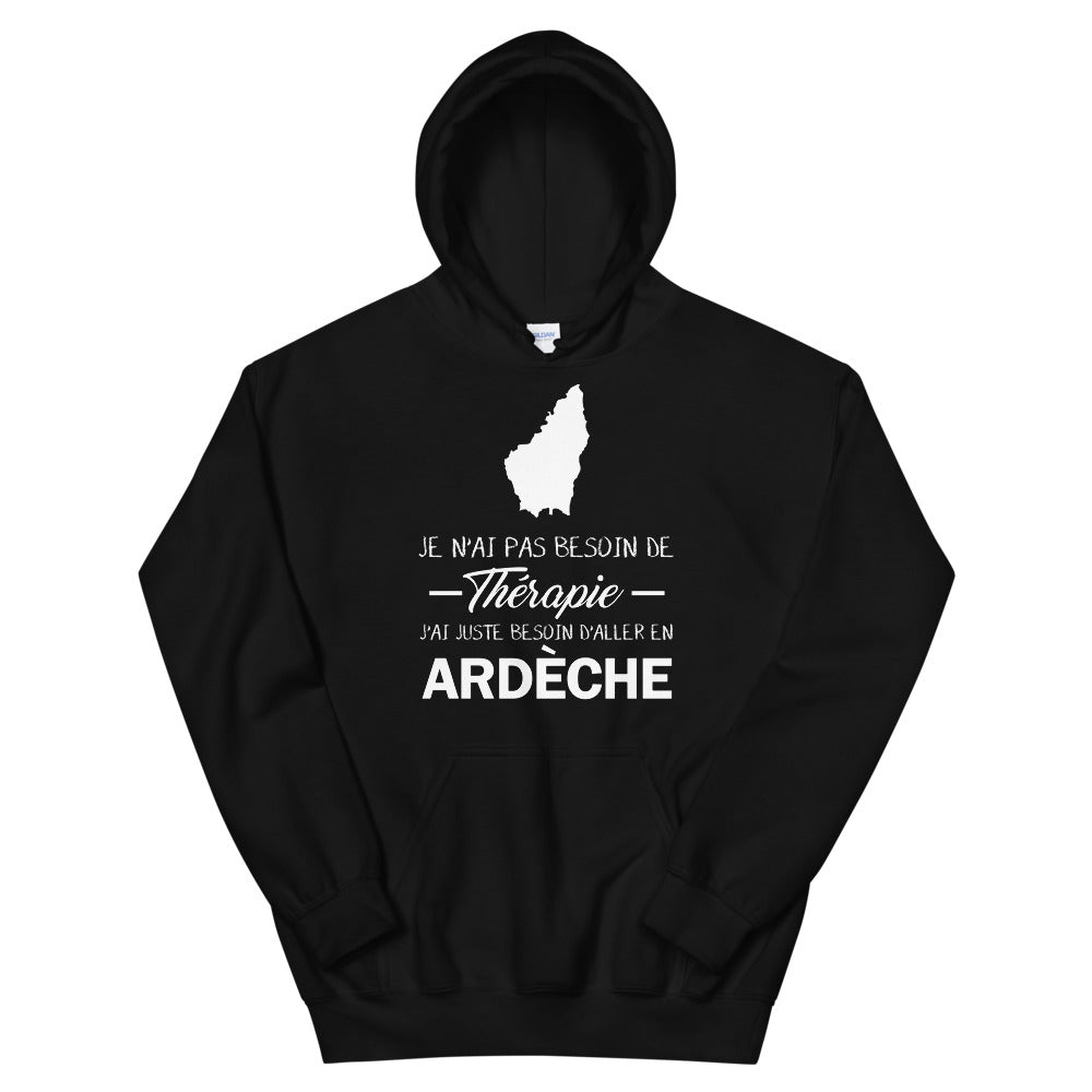 Sweatshirt Ardèche noir - Pas besoin de thérapie