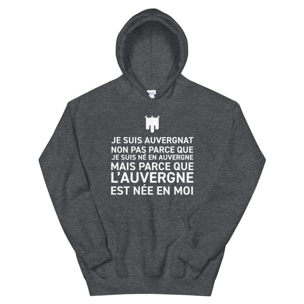 Sweatshirt Auvergne noir dos - L'Auvergne est née en moi