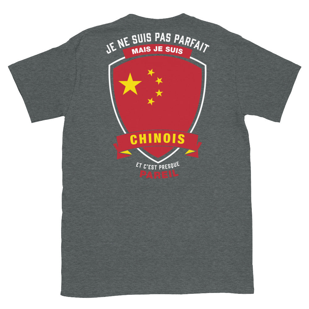 T-shirt Parfait Chinois gris foncé - Je ne suis pas parfait mais.