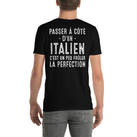 Thumbnail for T-shirt Italie noir dos - Frôler la perfection avec humour