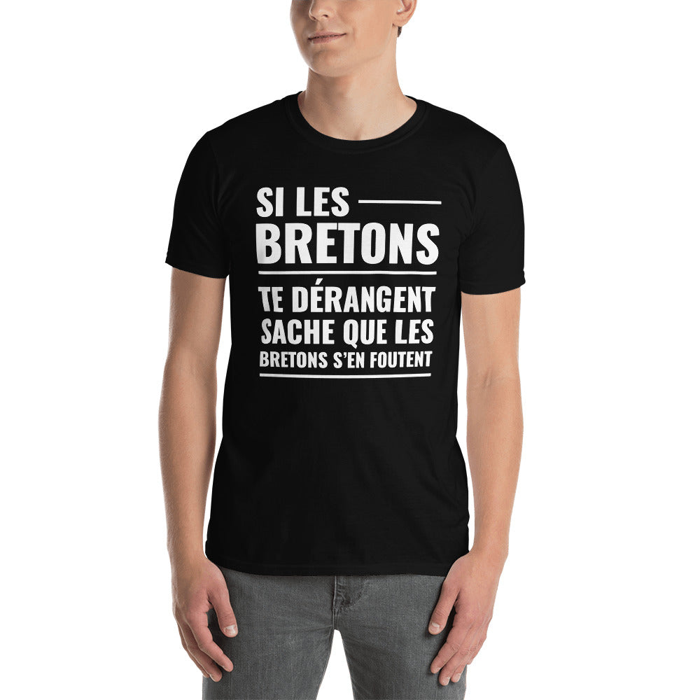 T-shirt Bretagne bleu marine - Les Bretons s'en foutent