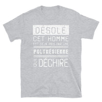 Thumbnail for T-shirt Polynésien bleu marine dos - Désolé ce mec est pris par une fille